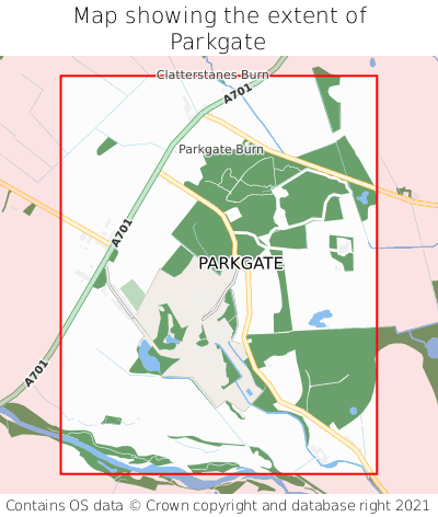 Map showing extent of Parkgate as bounding box