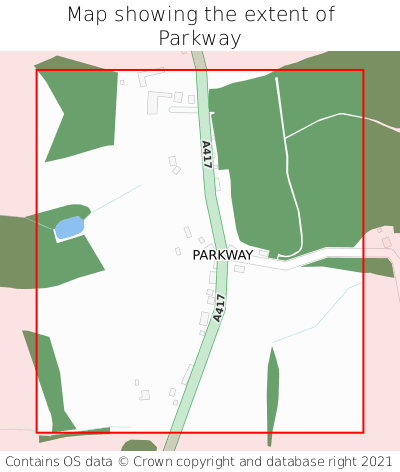 Map showing extent of Parkway as bounding box