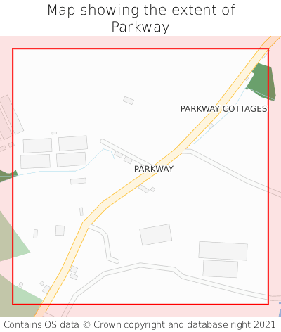 Map showing extent of Parkway as bounding box