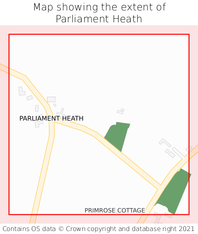 Map showing extent of Parliament Heath as bounding box