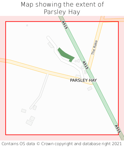 Map showing extent of Parsley Hay as bounding box