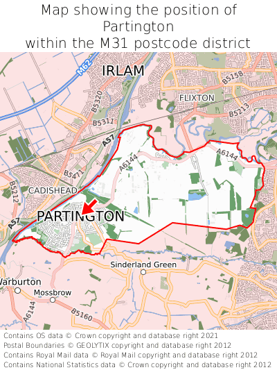 Map showing location of Partington within M31