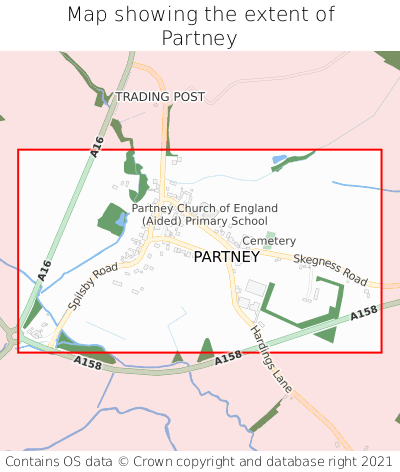 Map showing extent of Partney as bounding box