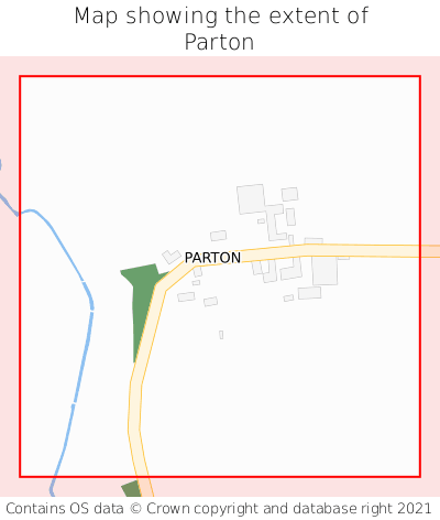 Map showing extent of Parton as bounding box