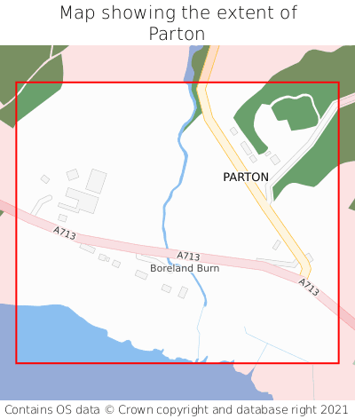 Map showing extent of Parton as bounding box