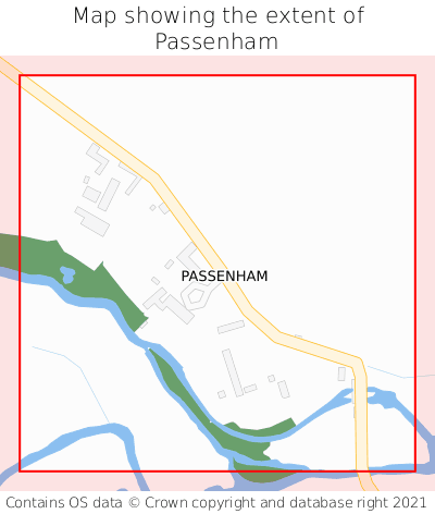 Map showing extent of Passenham as bounding box