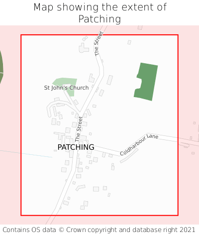 Map showing extent of Patching as bounding box