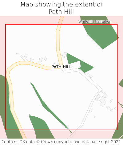 Map showing extent of Path Hill as bounding box