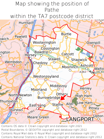 Map showing location of Pathe within TA7