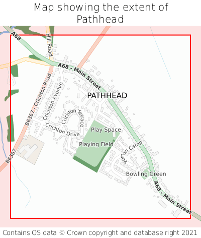 Map showing extent of Pathhead as bounding box