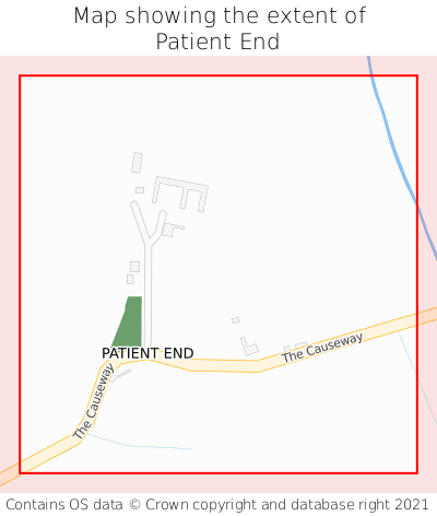 Map showing extent of Patient End as bounding box