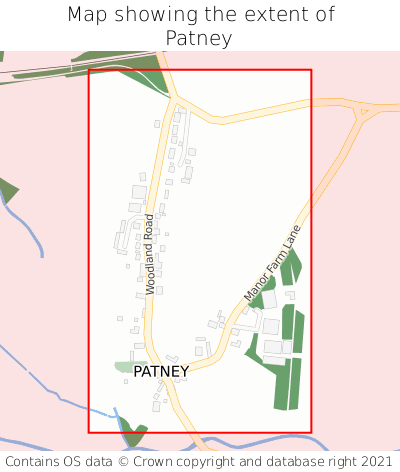 Map showing extent of Patney as bounding box