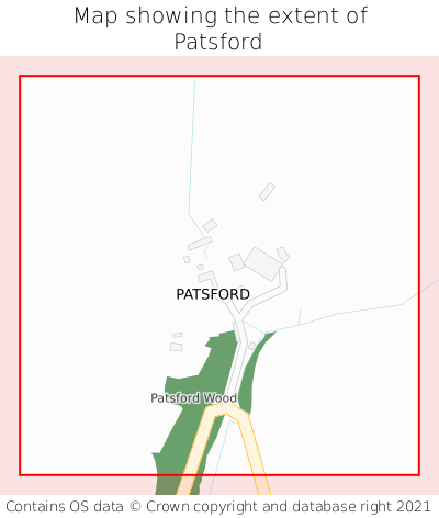 Map showing extent of Patsford as bounding box
