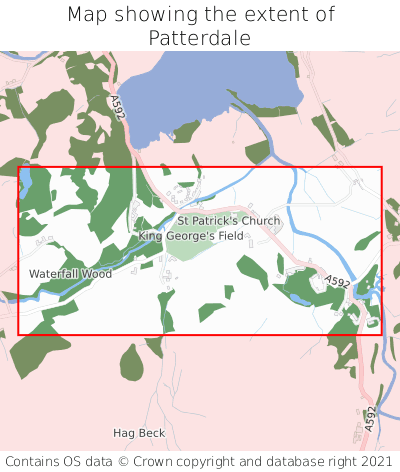 Map showing extent of Patterdale as bounding box