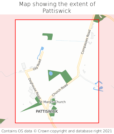 Map showing extent of Pattiswick as bounding box