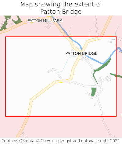 Map showing extent of Patton Bridge as bounding box