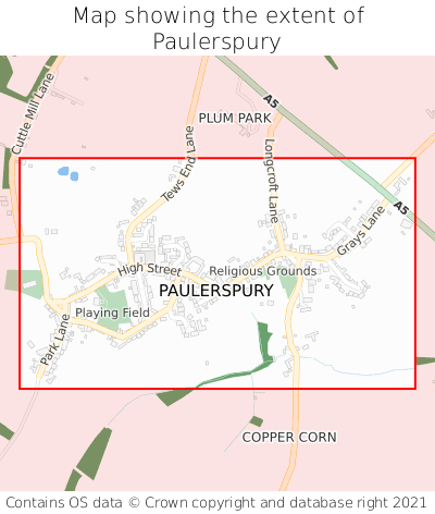 Map showing extent of Paulerspury as bounding box