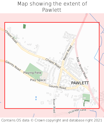Map showing extent of Pawlett as bounding box