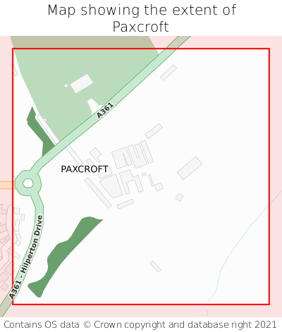 Map showing extent of Paxcroft as bounding box
