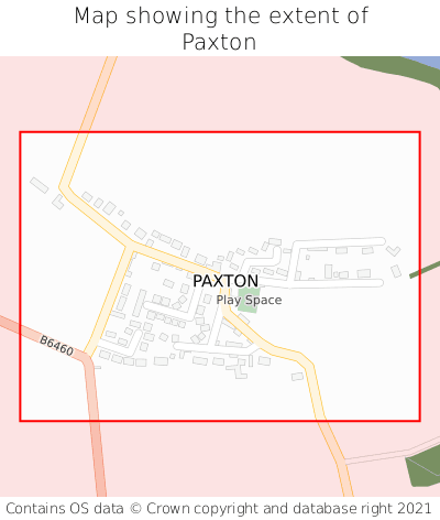Map showing extent of Paxton as bounding box