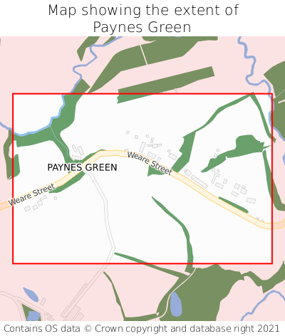 Map showing extent of Paynes Green as bounding box
