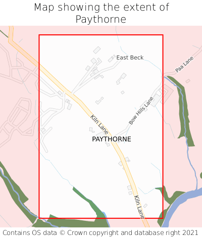 Map showing extent of Paythorne as bounding box