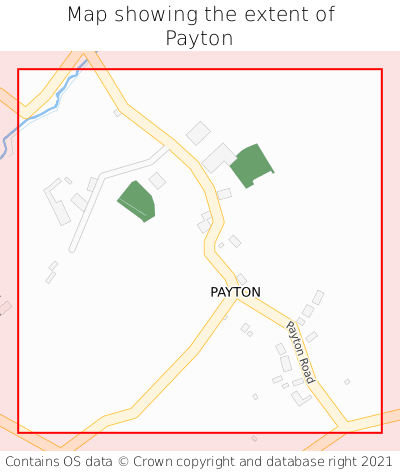 Map showing extent of Payton as bounding box