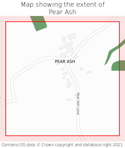 Map showing extent of Pear Ash as bounding box