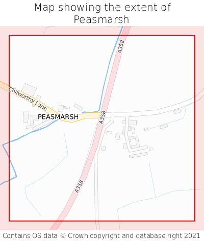 Map showing extent of Peasmarsh as bounding box