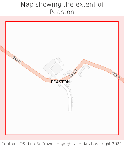 Map showing extent of Peaston as bounding box