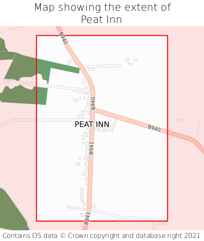 Map showing extent of Peat Inn as bounding box