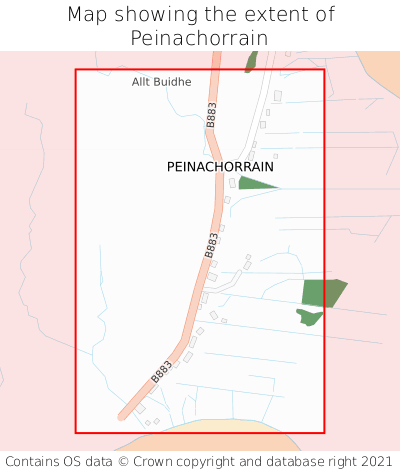 Map showing extent of Peinachorrain as bounding box