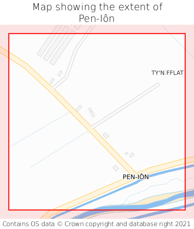 Map showing extent of Pen-Iôn as bounding box