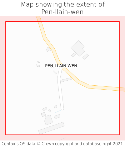 Map showing extent of Pen-llain-wen as bounding box