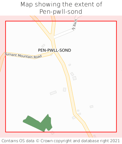 Map showing extent of Pen-pwll-sond as bounding box