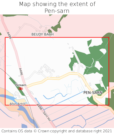 Map showing extent of Pen-sarn as bounding box