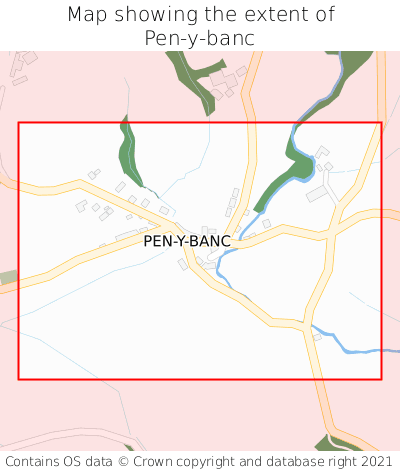 Map showing extent of Pen-y-banc as bounding box