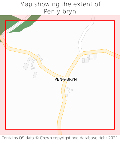 Map showing extent of Pen-y-bryn as bounding box
