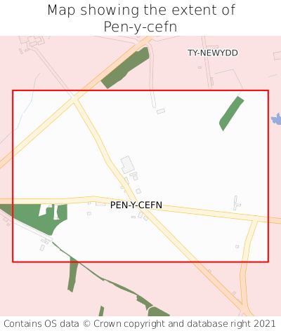 Map showing extent of Pen-y-cefn as bounding box