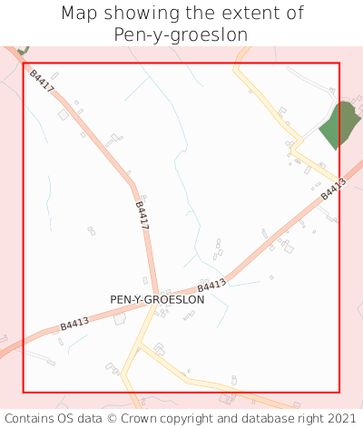 Map showing extent of Pen-y-groeslon as bounding box