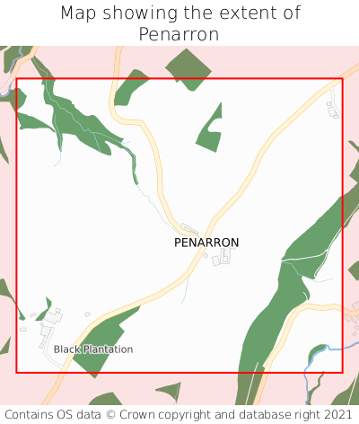 Map showing extent of Penarron as bounding box