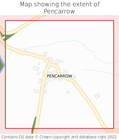 Map showing extent of Pencarrow as bounding box