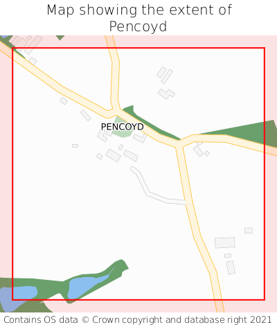 Map showing extent of Pencoyd as bounding box