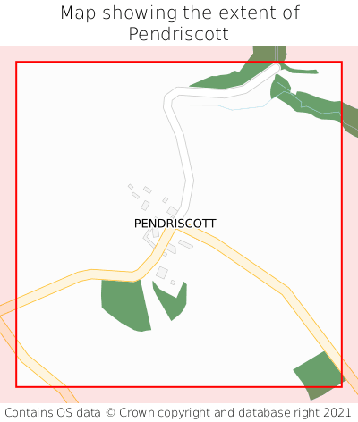 Map showing extent of Pendriscott as bounding box