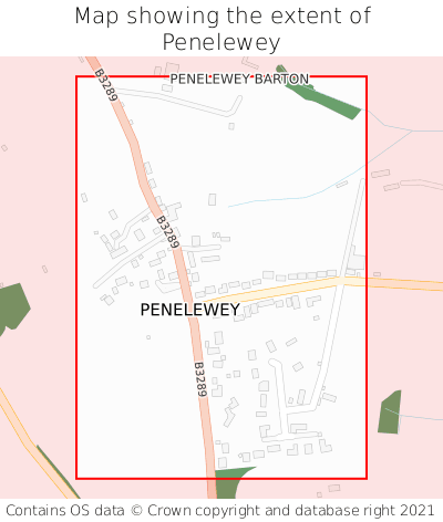 Map showing extent of Penelewey as bounding box
