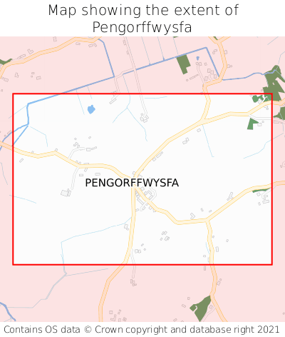 Map showing extent of Pengorffwysfa as bounding box