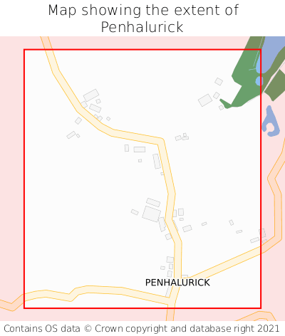 Map showing extent of Penhalurick as bounding box