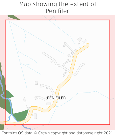 Map showing extent of Penifiler as bounding box