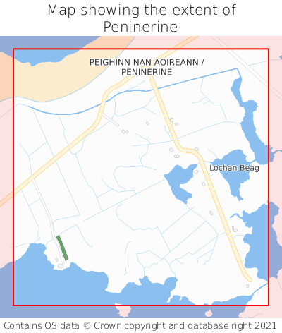 Map showing extent of Peninerine as bounding box