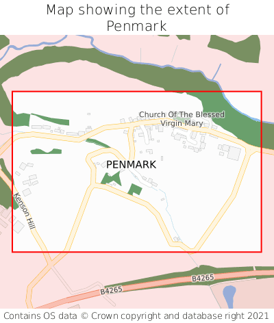 Map showing extent of Penmark as bounding box
